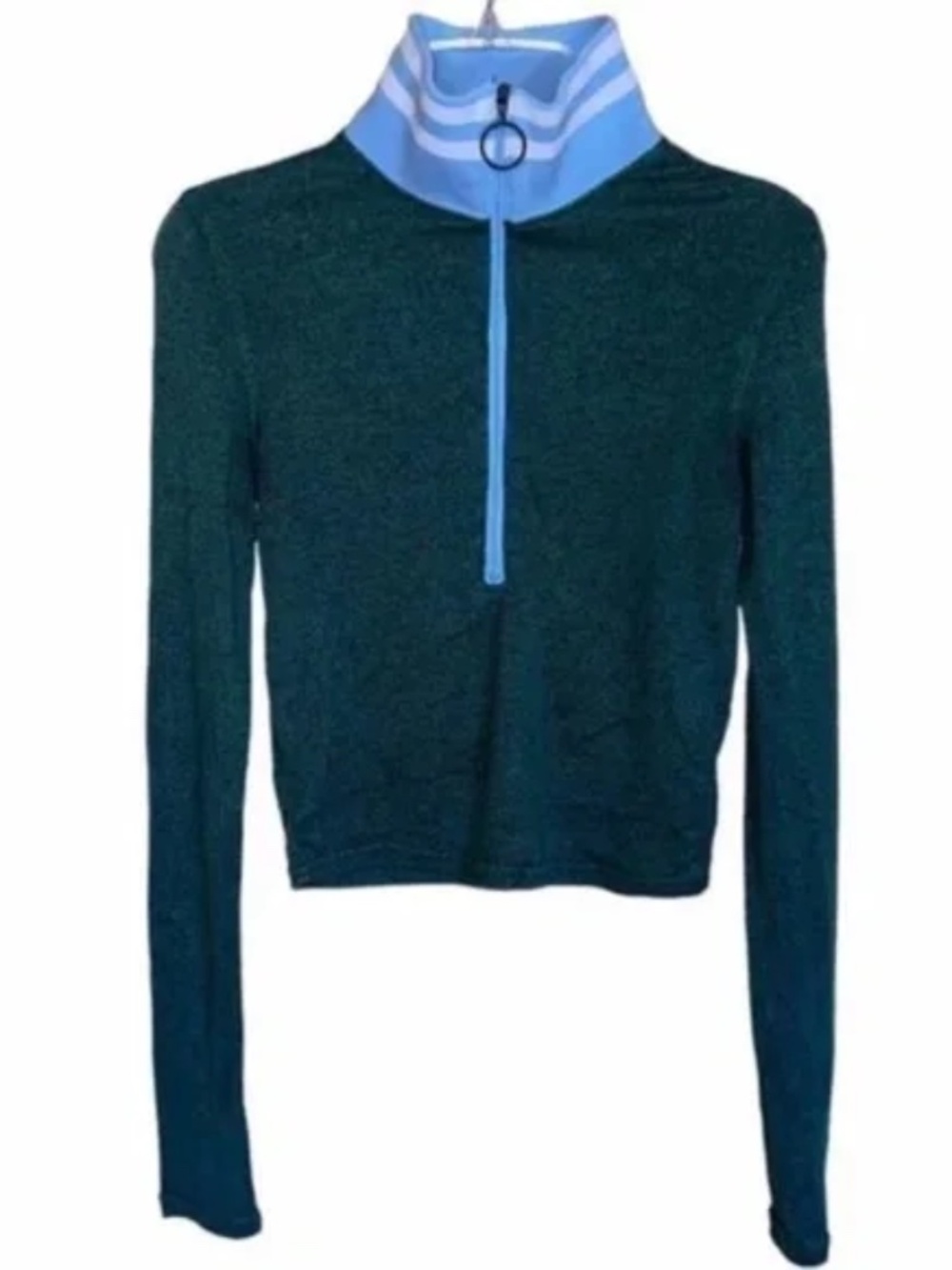 Urban Outfitters Out From Under Green Crop 1/4 Zip Sweater